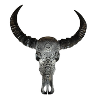 Tête de Buffle Crâne Gris